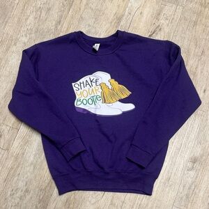 Purple Sweatshirt with Fun Graphic